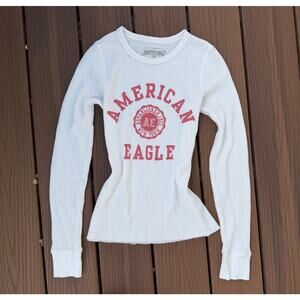 Vintage American Eagle Waffle knit Long Sleeve Shirt Size XS